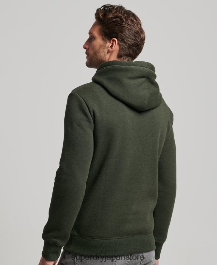 ヴィンテージロゴ刺繍パーカー 男性 Superdry 衣類 緑 2J62PZ762
