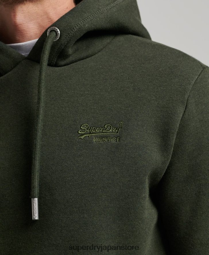 ヴィンテージロゴ刺繍パーカー 男性 Superdry 衣類 緑 2J62PZ762