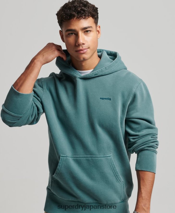 ヴィンテージウォッシュパーカー 男性 Superdry 衣類 ターコイズ 2J62PZ764