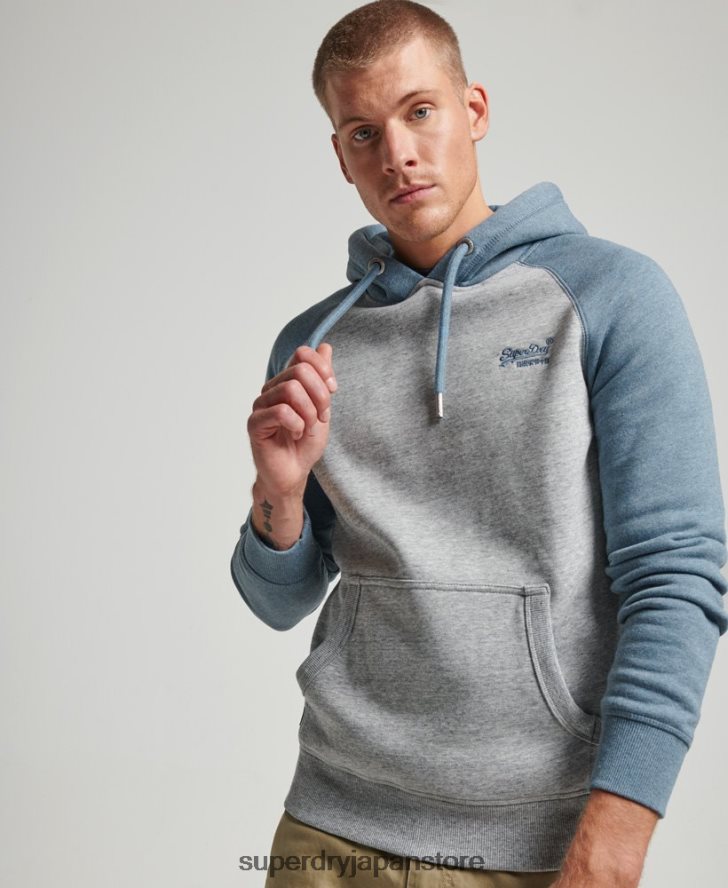 ヴィンテージロゴベースボールパーカー 男性 Superdry 衣類 グレー 2J62PZ766
