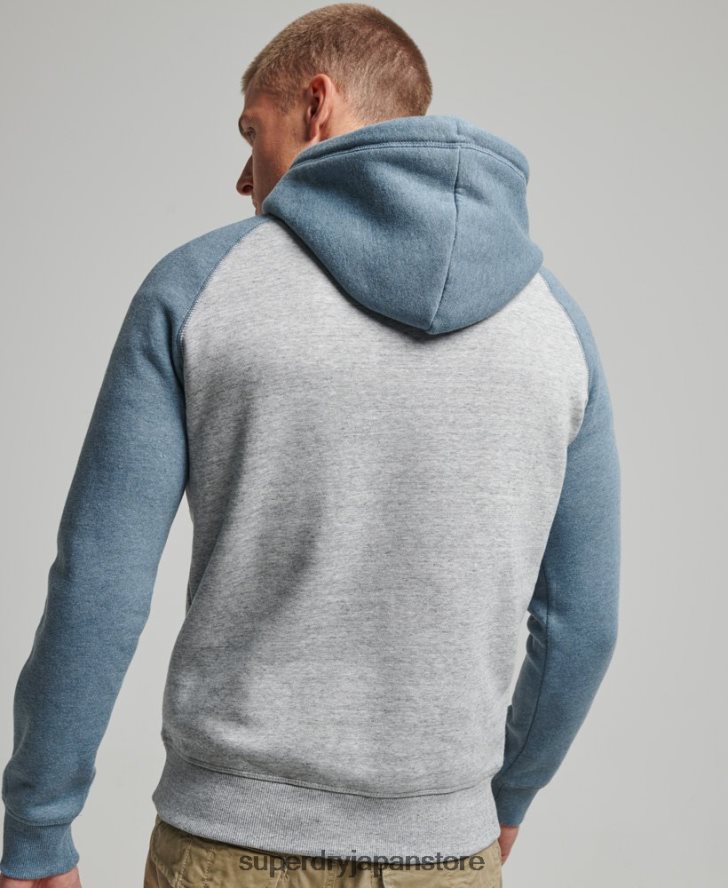 ヴィンテージロゴベースボールパーカー 男性 Superdry 衣類 グレー 2J62PZ766