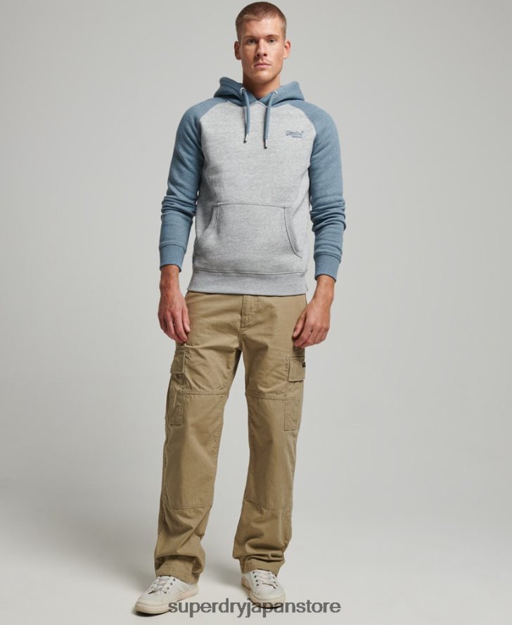 ヴィンテージロゴベースボールパーカー 男性 Superdry 衣類 グレー 2J62PZ766