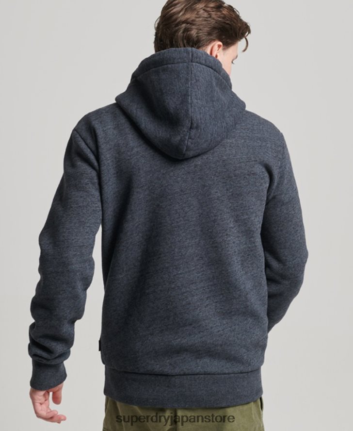 ヴィンテージロゴエンボスパーカー 男性 Superdry 衣類 海軍 2J62PZ767