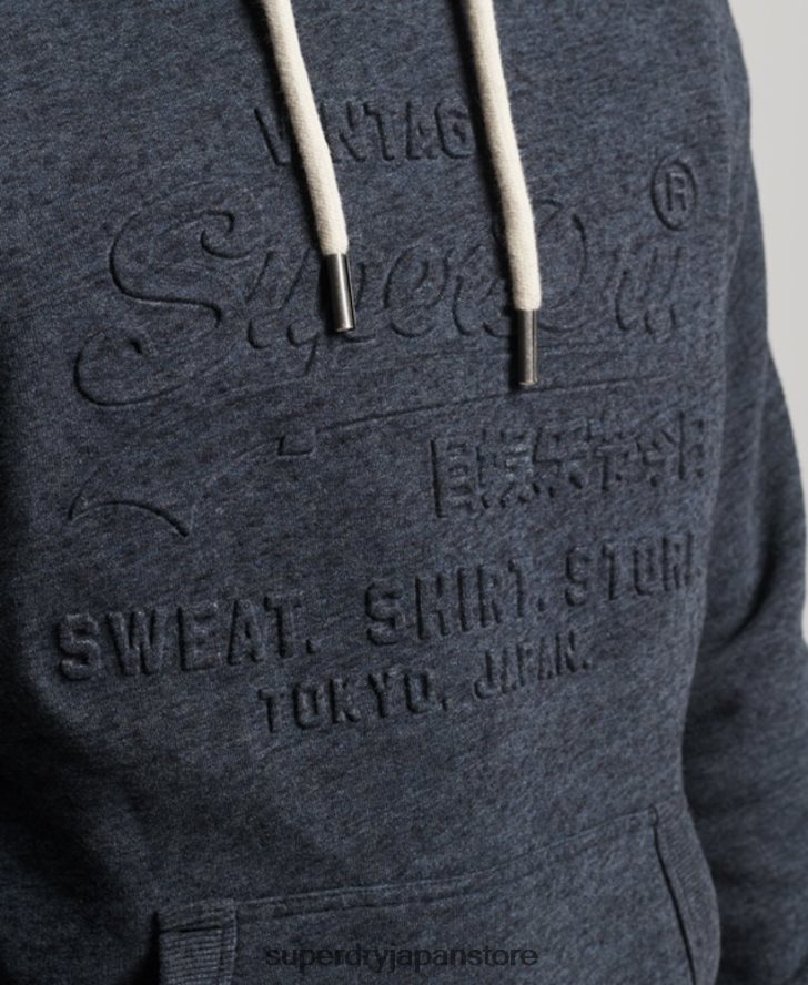 ヴィンテージロゴエンボスパーカー 男性 Superdry 衣類 海軍 2J62PZ767