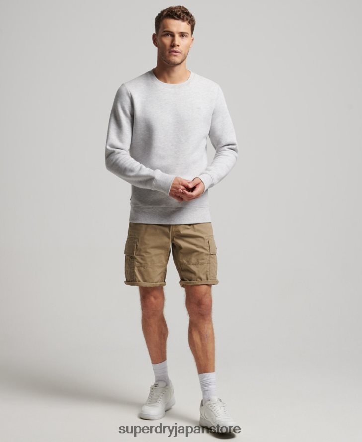 オーガニックコットン エッセンシャル ロゴ クルー スウェットシャツ 男性 Superdry 衣類 ライトグレー 2J62PZ770