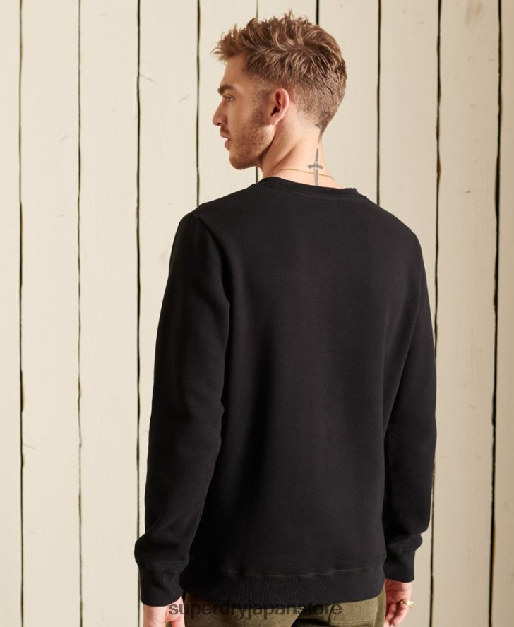 オーガニックコットン ヴィンテージロゴ クルースウェットシャツ 男性 Superdry 衣類 黒 2J62PZ771