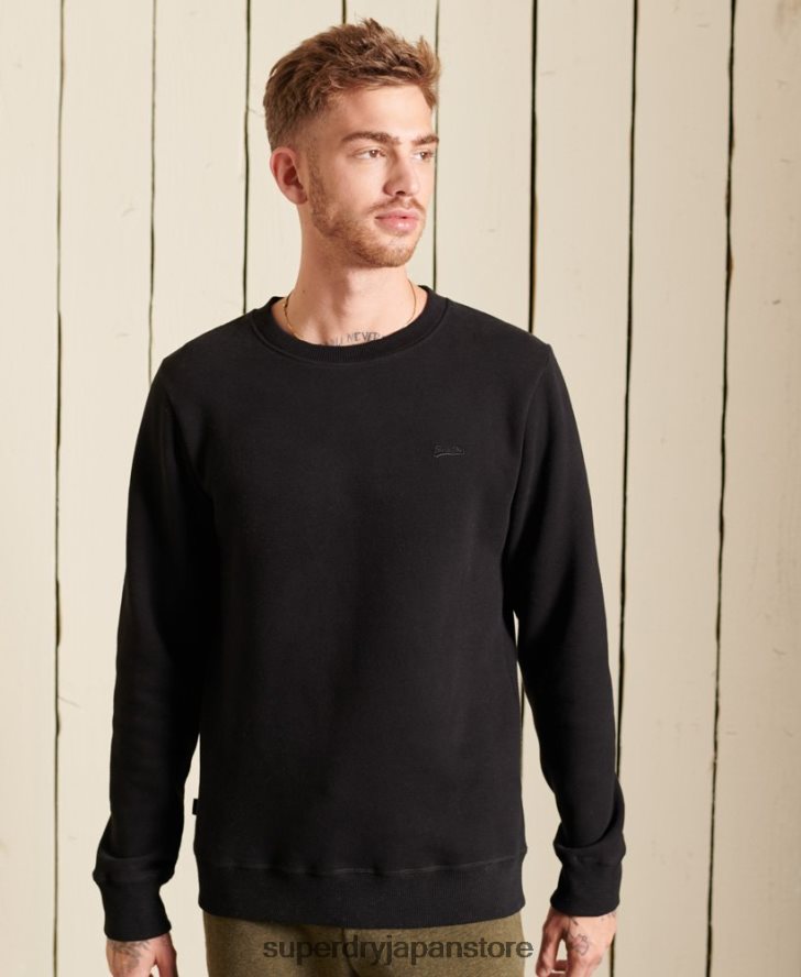 オーガニックコットン ヴィンテージロゴ クルースウェットシャツ 男性 Superdry 衣類 黒 2J62PZ771