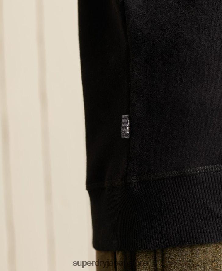 オーガニックコットン ヴィンテージロゴ クルースウェットシャツ 男性 Superdry 衣類 黒 2J62PZ771