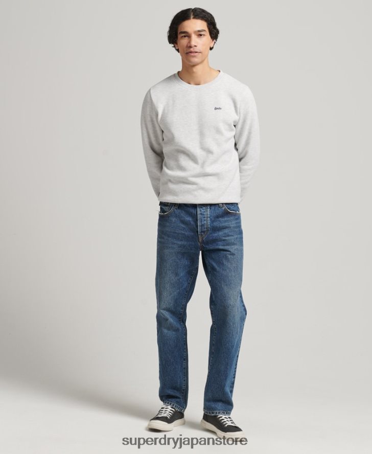 オーガニックコットン ヴィンテージロゴ クルースウェットシャツ 男性 Superdry 衣類 ライトグレー 2J62PZ772
