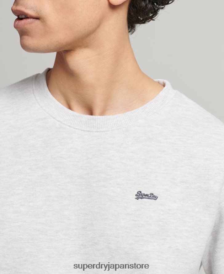 オーガニックコットン ヴィンテージロゴ クルースウェットシャツ 男性 Superdry 衣類 ライトグレー 2J62PZ772