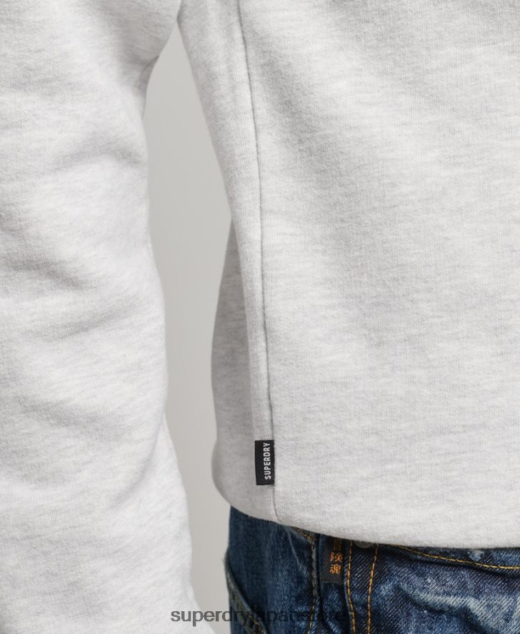 オーガニックコットン ヴィンテージロゴ クルースウェットシャツ 男性 Superdry 衣類 ライトグレー 2J62PZ772