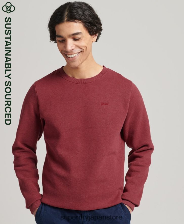 ヴィンテージロゴ刺繍クルースウェットシャツ 男性 Superdry 衣類 赤 2J62PZ774