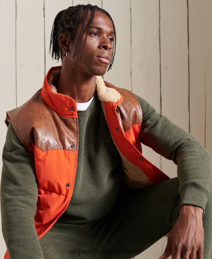 ヴィンテージロゴ刺繍クルースウェットシャツ 男性 Superdry 衣類 カーキ 2J62PZ775