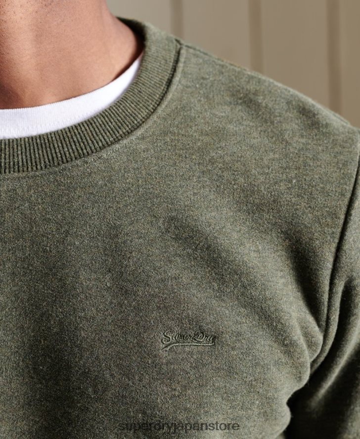 ヴィンテージロゴ刺繍クルースウェットシャツ 男性 Superdry 衣類 カーキ 2J62PZ775