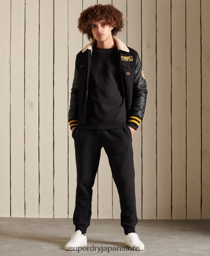 ヴィンテージロゴ刺繍クルースウェットシャツ 男性 Superdry 衣類 黒 2J62PZ776