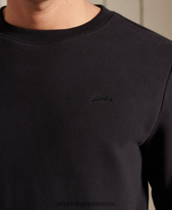ヴィンテージロゴ刺繍クルースウェットシャツ 男性 Superdry 衣類 黒 2J62PZ776