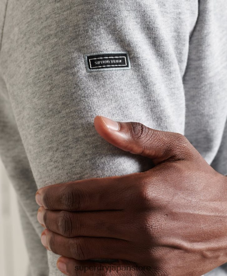 ヴィンテージロゴ刺繍ジップヘンリースウェットシャツ 男性 Superdry 衣類 グレー 2J62PZ779