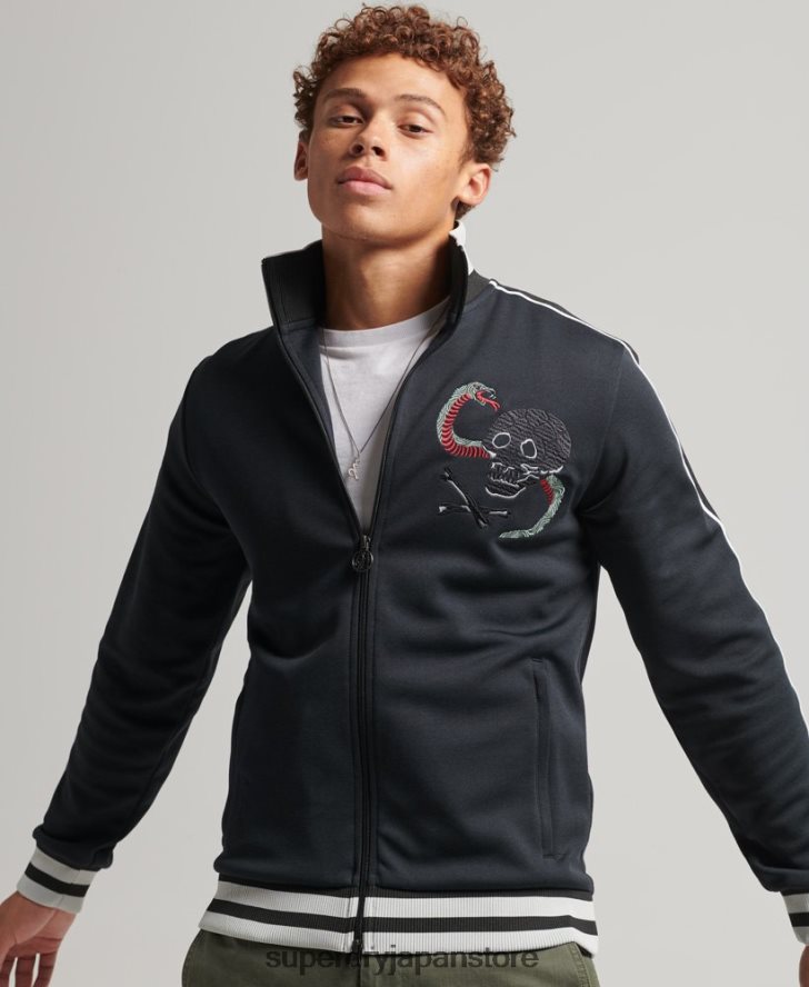 トリコットスイカトラックジャケット 男性 Superdry 衣類 濃い灰色 2J62PZ780