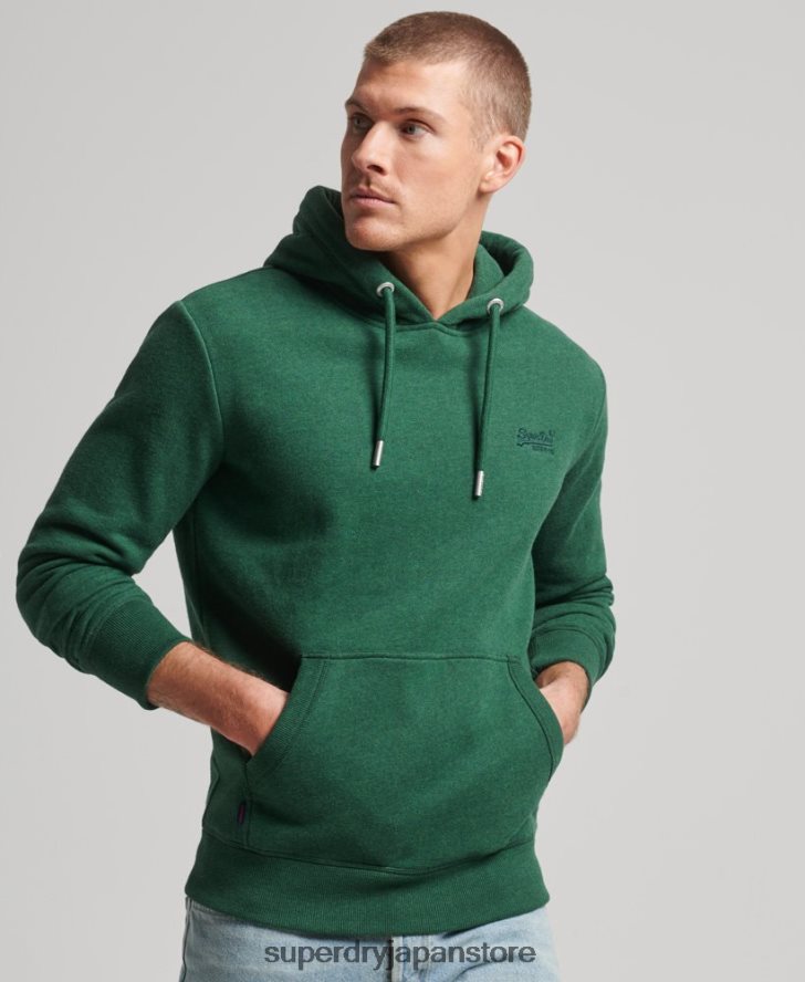 ヴィンテージロゴ刺繍パーカー 男性 Superdry 衣類 緑 2J62PZ783