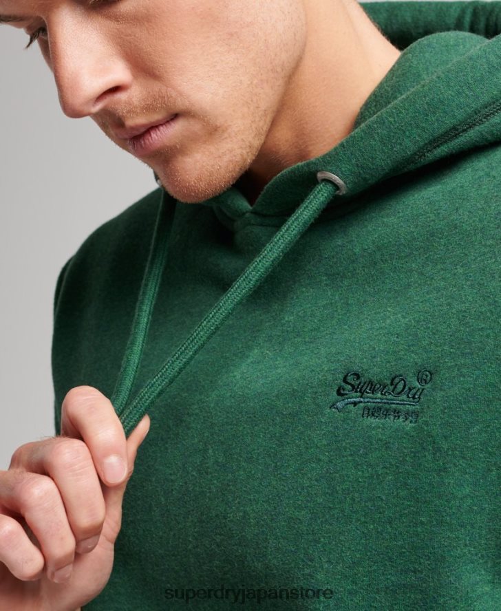 ヴィンテージロゴ刺繍パーカー 男性 Superdry 衣類 緑 2J62PZ783
