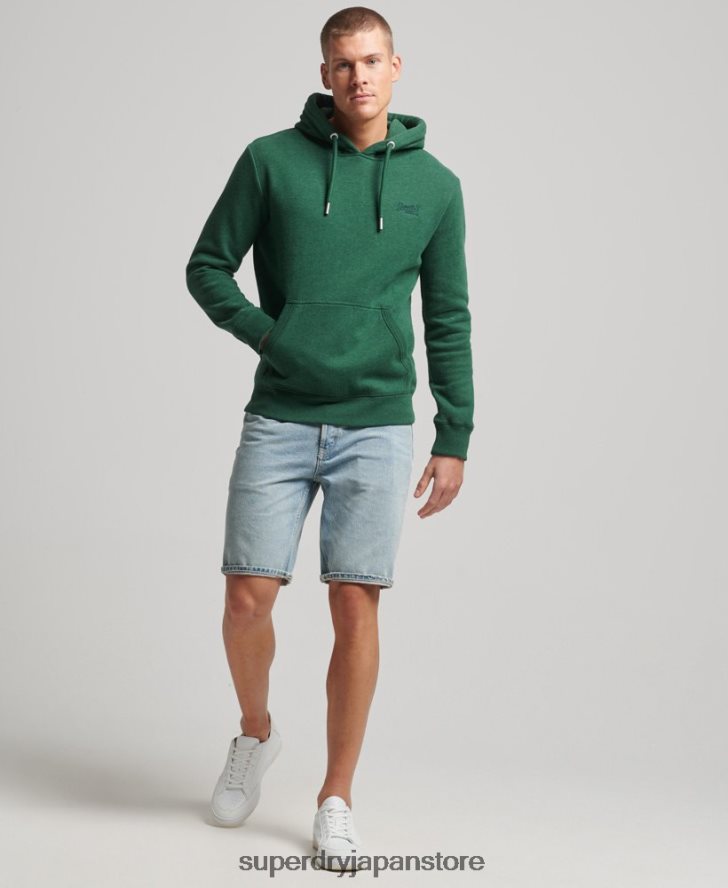 ヴィンテージロゴ刺繍パーカー 男性 Superdry 衣類 緑 2J62PZ783