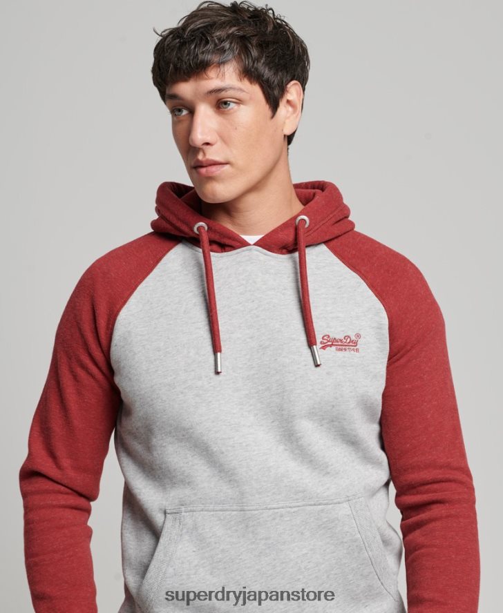 ヴィンテージロゴベースボールパーカー 男性 Superdry 衣類 ライトグレー 2J62PZ784