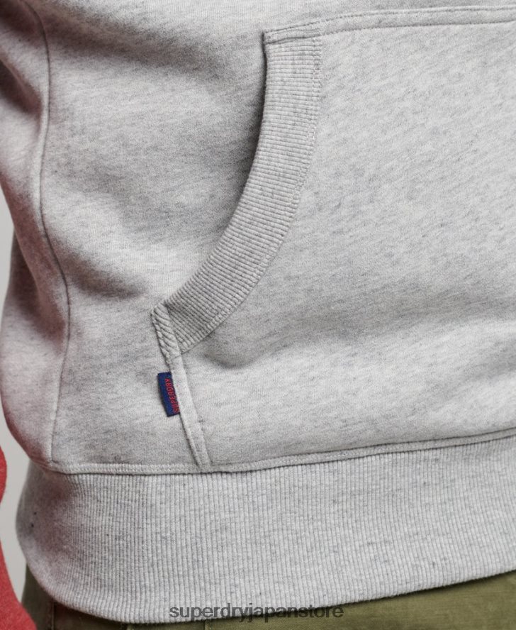 ヴィンテージロゴベースボールパーカー 男性 Superdry 衣類 ライトグレー 2J62PZ784