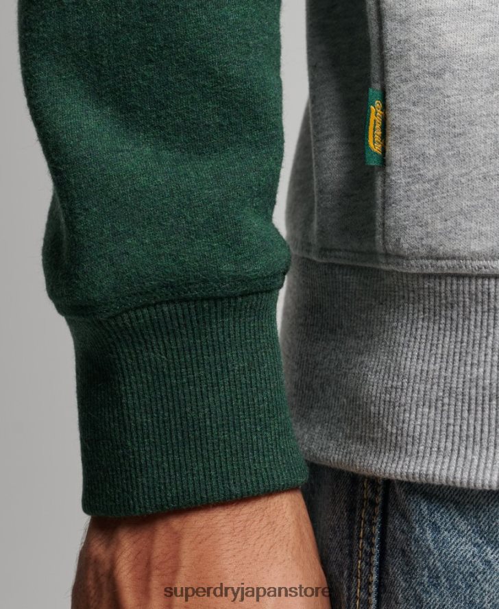 ベースボールクルースウェットシャツ 男性 Superdry 衣類 緑 2J62PZ788