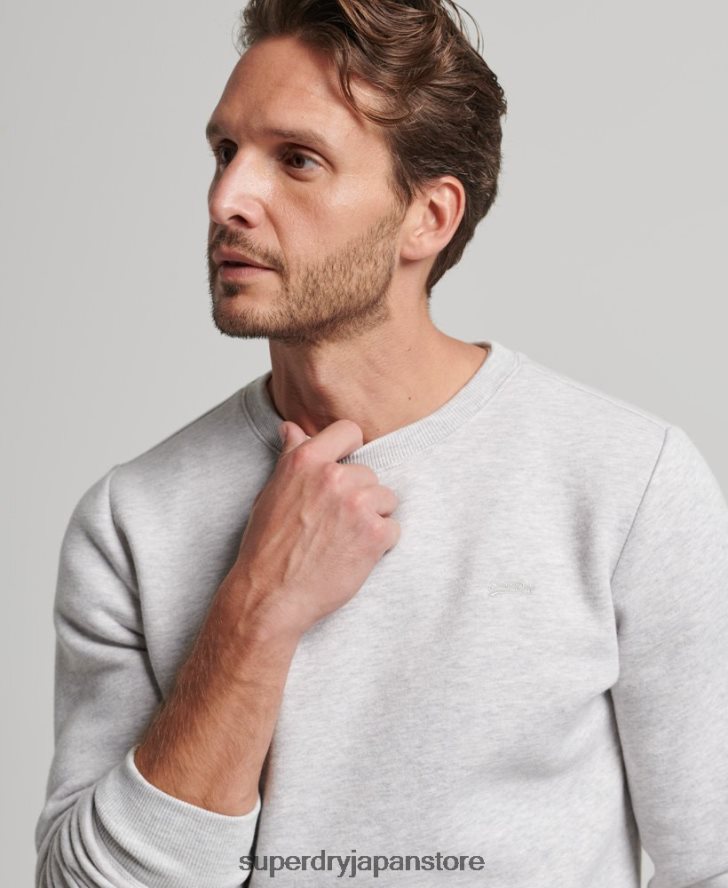 ヴィンテージロゴ刺繍クルースウェットシャツ 男性 Superdry 衣類 ライトグレー 2J62PZ790