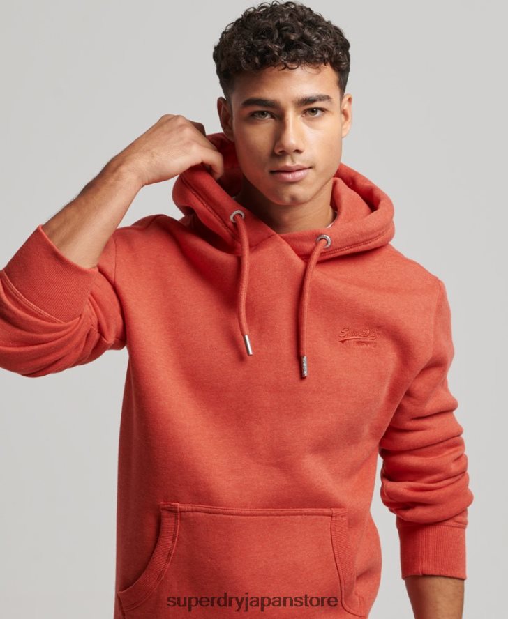 ヴィンテージロゴ刺繍パーカー 男性 Superdry 衣類 オレンジ 2J62PZ791