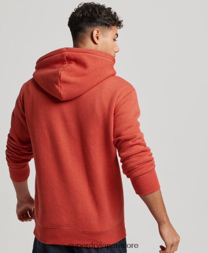 ヴィンテージロゴ刺繍パーカー 男性 Superdry 衣類 オレンジ 2J62PZ791