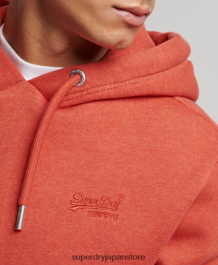 ヴィンテージロゴ刺繍パーカー 男性 Superdry 衣類 オレンジ 2J62PZ791