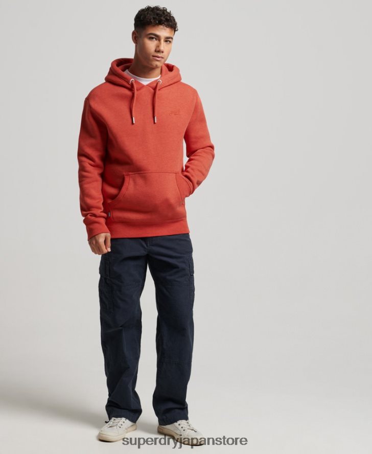 ヴィンテージロゴ刺繍パーカー 男性 Superdry 衣類 オレンジ 2J62PZ791