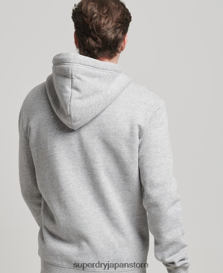 ヴィンテージロゴ刺繍ジップパーカー 男性 Superdry 衣類 グレー 2J62PZ792