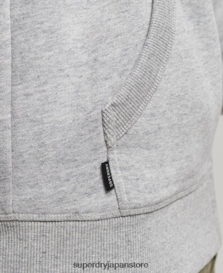 ヴィンテージロゴ刺繍ジップパーカー 男性 Superdry 衣類 グレー 2J62PZ792