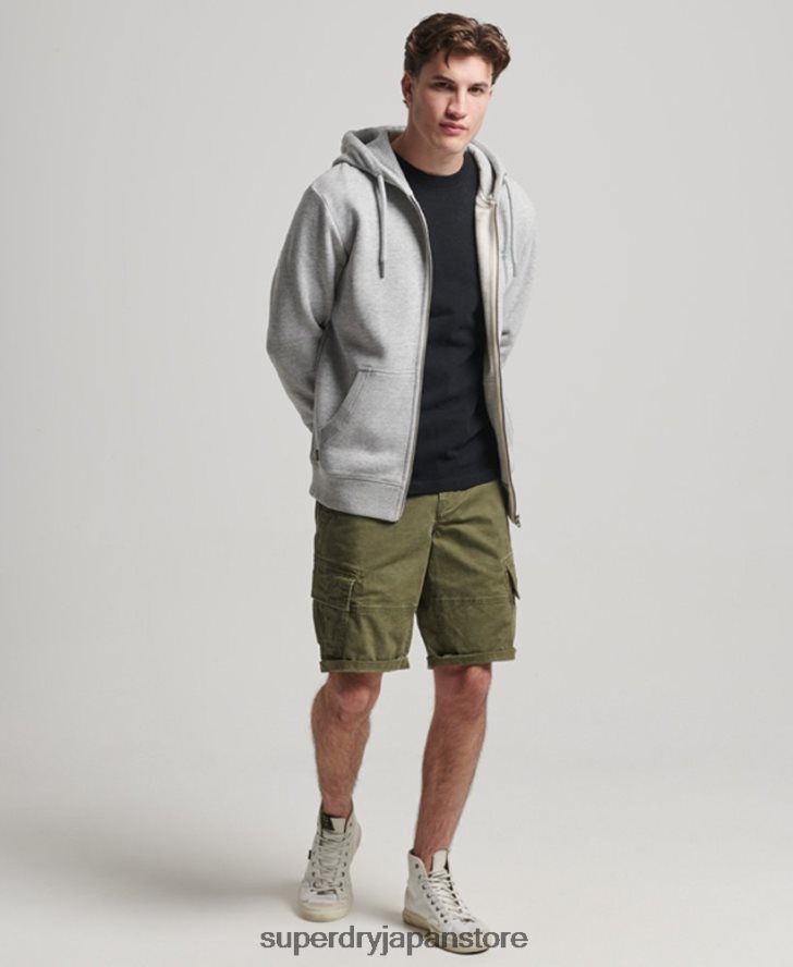 ヴィンテージロゴ刺繍ジップパーカー 男性 Superdry 衣類 グレー 2J62PZ792