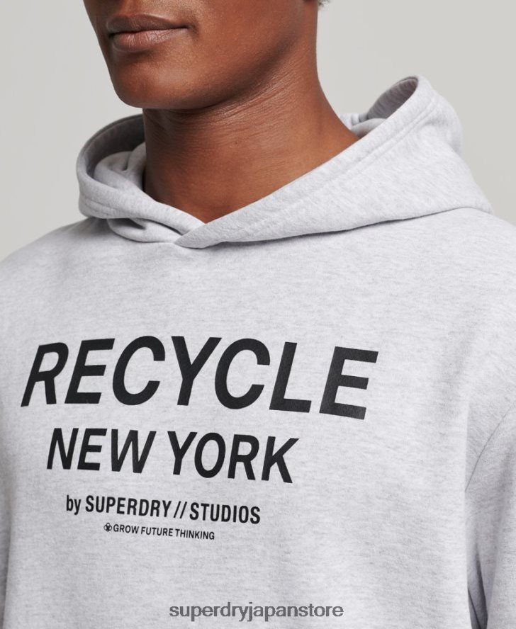 リサイクルシティパーカー 男性 Superdry 衣類 ライトグレー 2J62PZ793