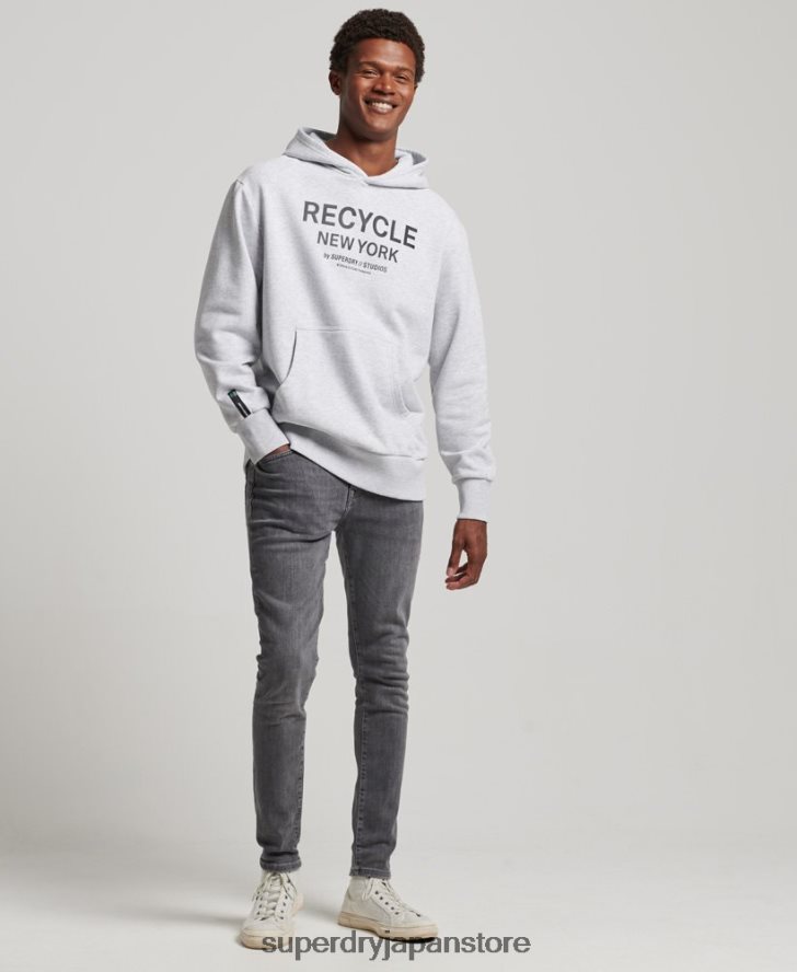 リサイクルシティパーカー 男性 Superdry 衣類 ライトグレー 2J62PZ793