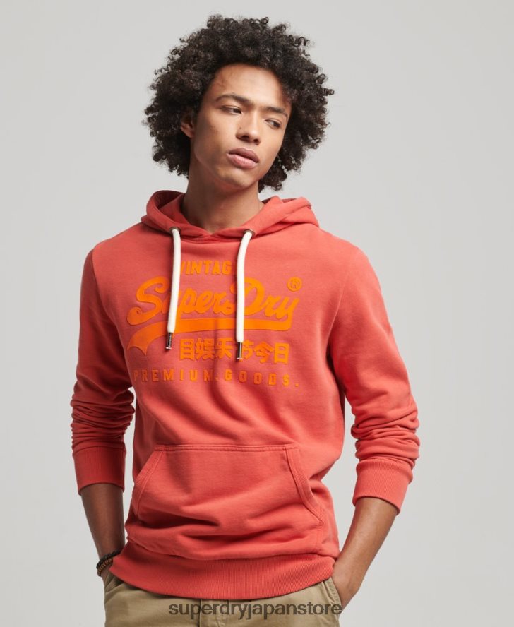 ヴィンテージロゴネオンパーカー 男性 Superdry 衣類 赤 2J62PZ795
