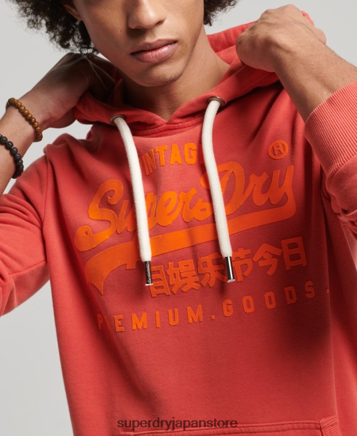 ヴィンテージロゴネオンパーカー 男性 Superdry 衣類 赤 2J62PZ795