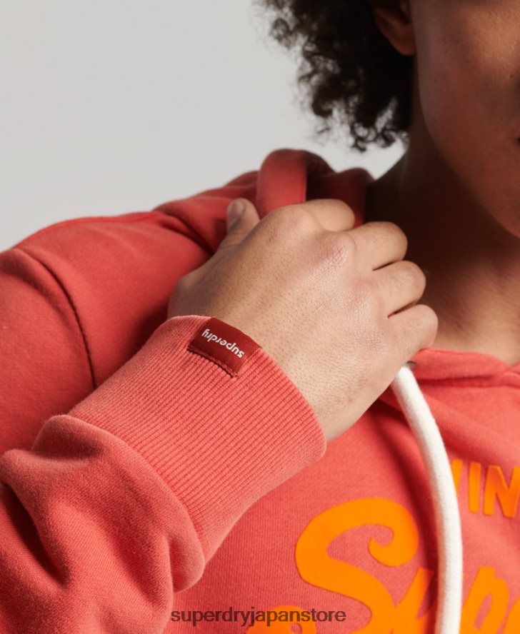 ヴィンテージロゴネオンパーカー 男性 Superdry 衣類 赤 2J62PZ795
