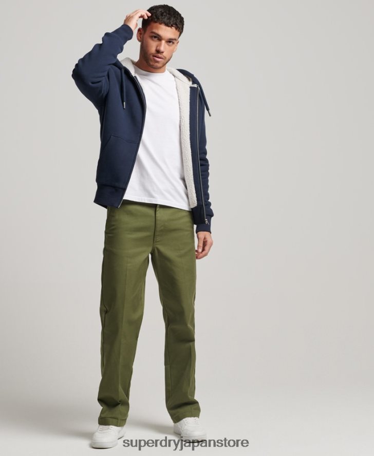 エッセンシャルボーグ裏地付きジップパーカー 男性 Superdry 衣類 海軍 2J62PZ797