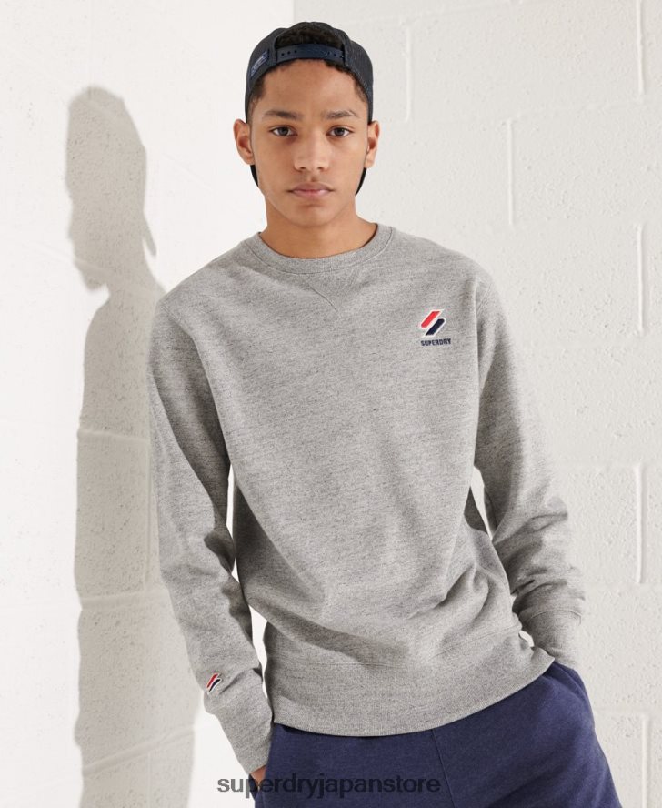 スポーツスタイルエッセンシャルクルーネックスウェットシャツ 男性 Superdry 衣類 ライトグレー 2J62PZ799