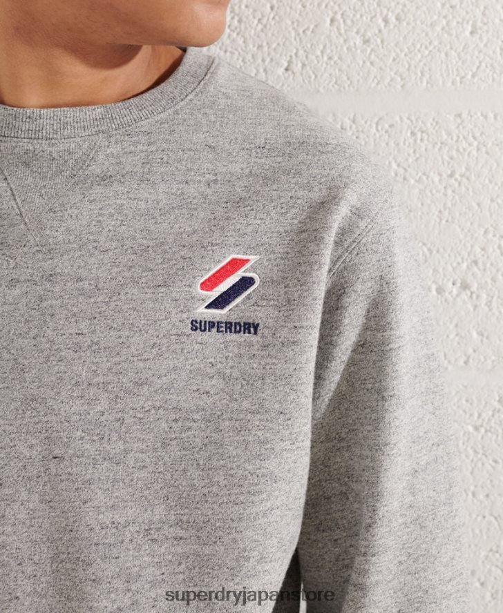 スポーツスタイルエッセンシャルクルーネックスウェットシャツ 男性 Superdry 衣類 ライトグレー 2J62PZ799