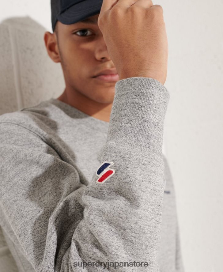 スポーツスタイルエッセンシャルクルーネックスウェットシャツ 男性 Superdry 衣類 ライトグレー 2J62PZ799