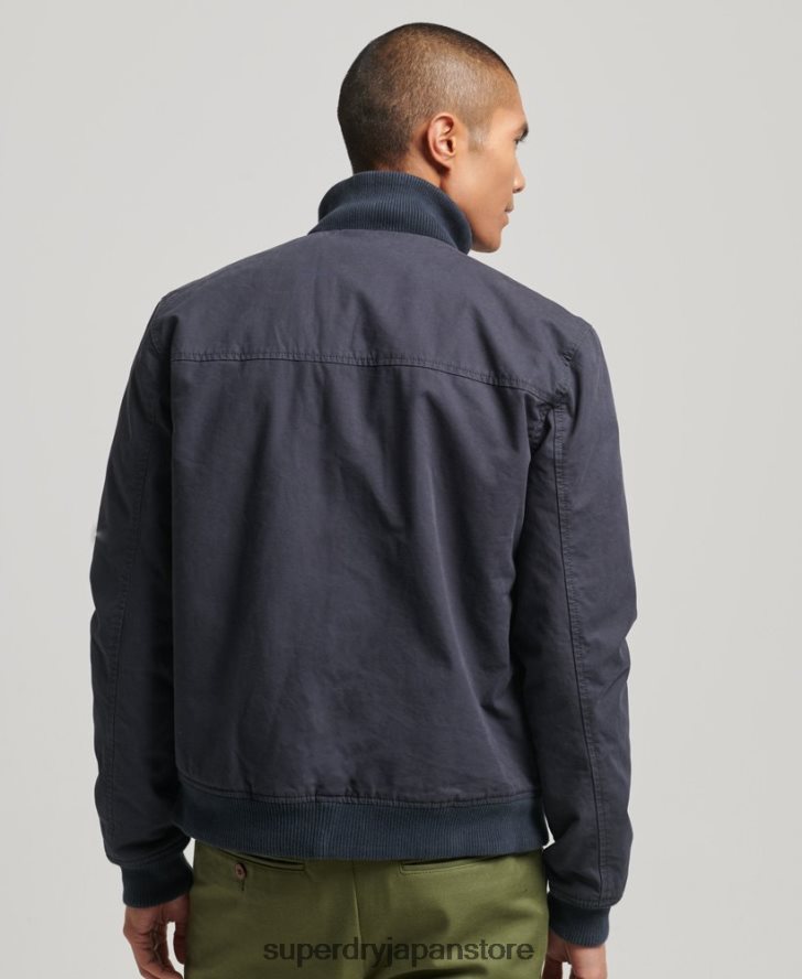 ニットカラーボンバージャケット 男性 Superdry 衣類 海軍 2J62PZ7