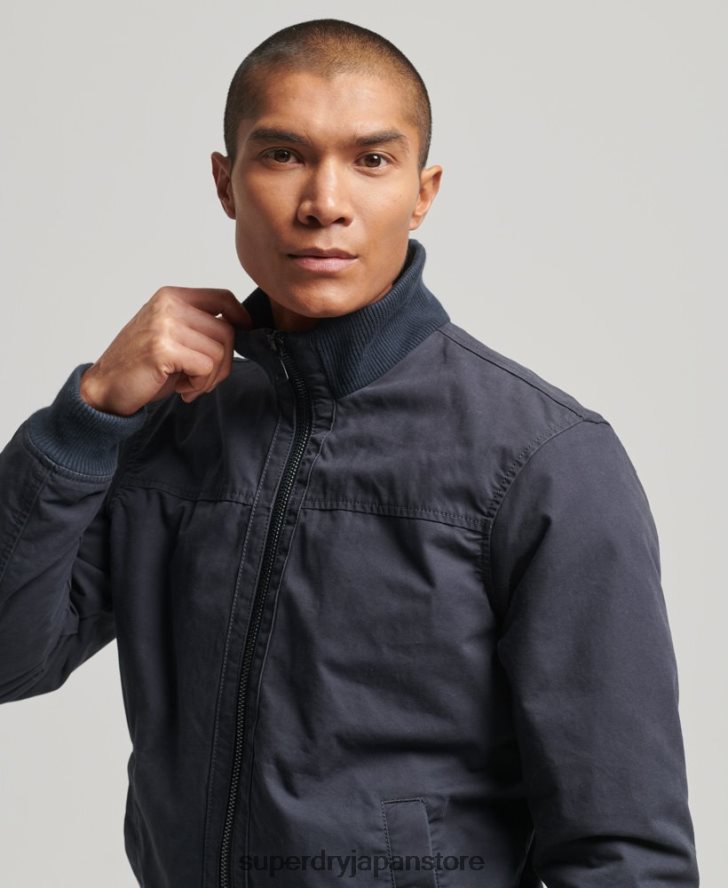 ニットカラーボンバージャケット 男性 Superdry 衣類 海軍 2J62PZ7