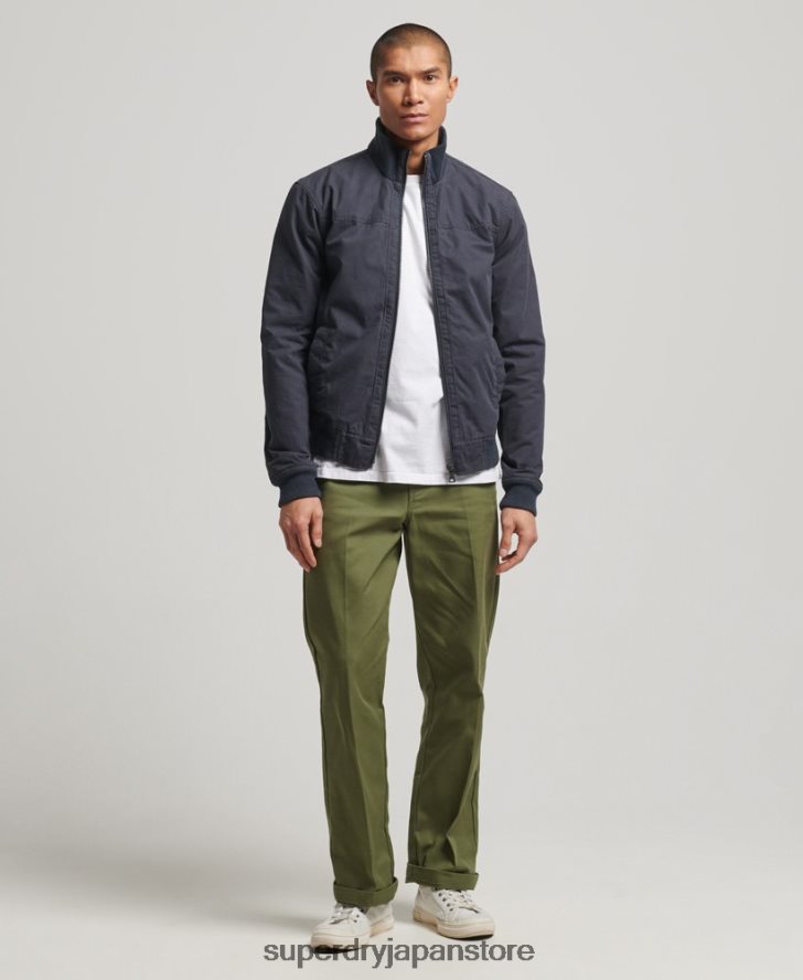 ニットカラーボンバージャケット 男性 Superdry 衣類 海軍 2J62PZ7