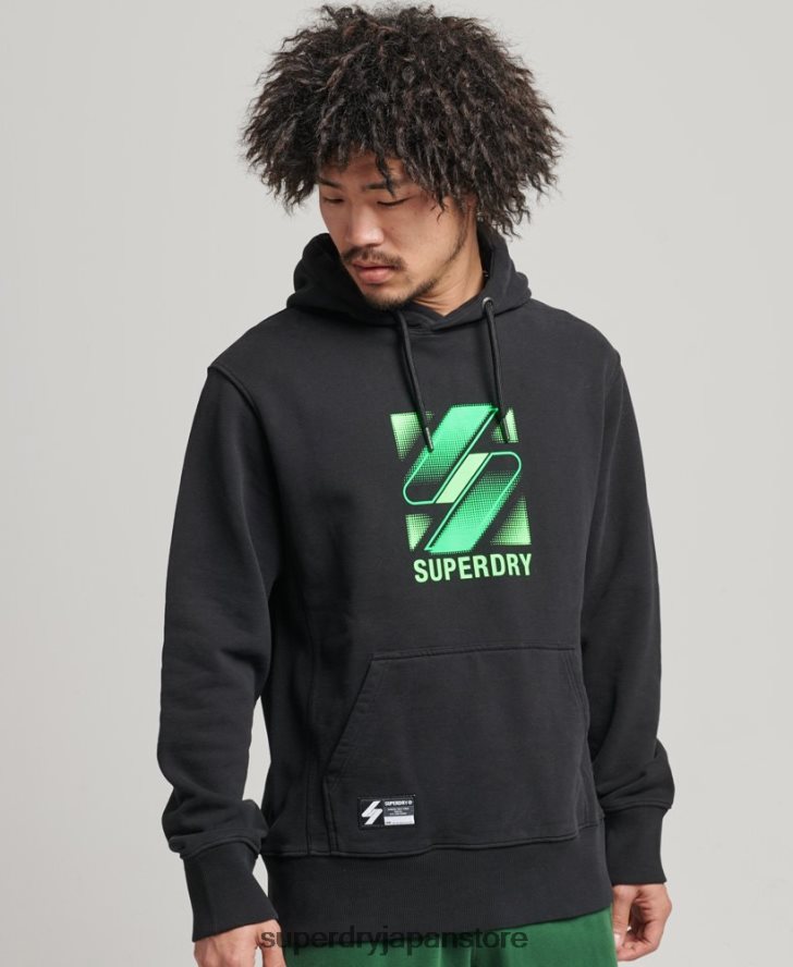 コードハーフトーンルーズパーカー 男性 Superdry 衣類 黒 2J62PZ800
