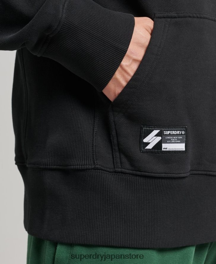 コードハーフトーンルーズパーカー 男性 Superdry 衣類 黒 2J62PZ800